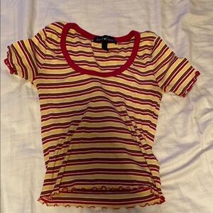 Striped Red and Yellow Top